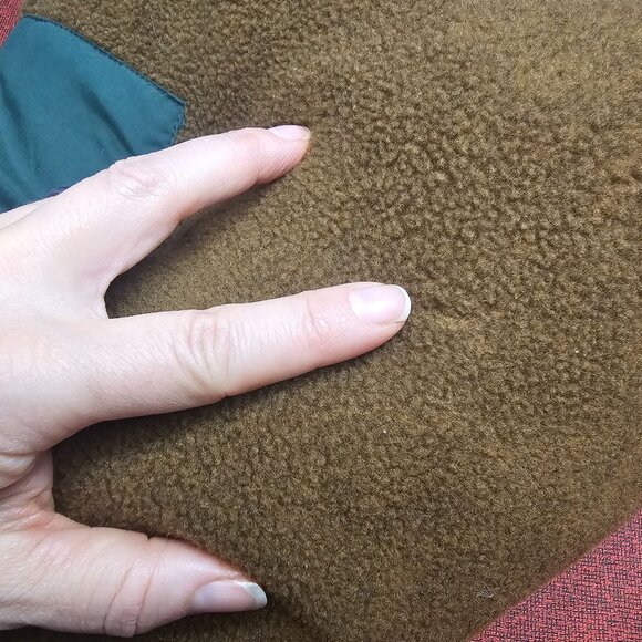 VTG Orvis Fleece Field Jacket XL Green Brown Cargo Shooting Mid Length Outdoor - Picture 11 of 15